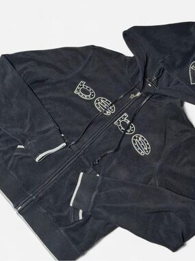 Vintage Y2K Bebe Hoodie, Terry Black, Size Large